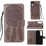 For Samsung Galaxy S22 5G Dream Catcher Printing Horizontal Flip Leather Phone Case(Grey)