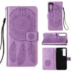 For Samsung Galaxy S22+ 5G Dream Catcher Printing Horizontal Flip Leather Phone Case(Purple)