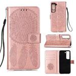 For Samsung Galaxy S22+ 5G Dream Catcher Printing Horizontal Flip Leather Phone Case(Rose Gold)