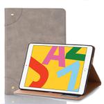 For iPad 10.2 / 10.5 Retro Book Style Horizontal Flip Leather Case with Holder & Card Slots & Wallet(Grey)