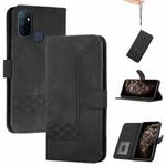 Cubic Skin Feel Flip Leather Phone Case For OnePlus Nord N100 4G(Black)