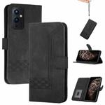 Cubic Skin Feel Flip Leather Phone Case For OnePlus 9(Black)