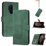 Cubic Skin Feel Flip Leather Phone Case For OnePlus 8 Pro(Green)