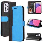 For Samsung Galaxy A33 5G Stitching-Color Flip Leather Phone Case with Holder(Blue)
