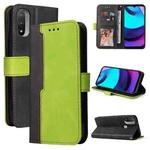 For Motorola Moto E40 / E30 / E20 Stitching-Color Flip Leather Phone Case with Holder(Green)