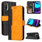 For Motorola Moto E40 / E30 / E20 Stitching-Color Flip Leather Phone Case with Holder(Orange)