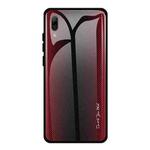 For Huawei Enjoy 9 Plus / Y9 2019 Texture Gradient Glass Protective Case(Red)