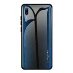 For Huawei Enjoy 9 Plus / Y9 2019 Texture Gradient Glass Protective Case(Blue)