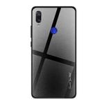 For Xiaomi Redmi Note 7 Texture Gradient Glass Protective Case(Black)