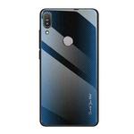For Asus ZenFone Max Pro M1 ZB601KL Texture Gradient Glass Protective Case(Blue)