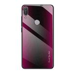 For Asus ZenFone Max Pro M1 ZB601KL Texture Gradient Glass Protective Case(Rose Red)