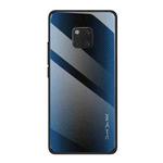 For Huawei Mate 20 Pro  Texture Gradient Glass Protective Case(Blue)