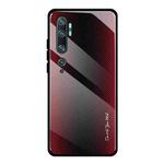 For Xiaomi CC9 Pro Texture Gradient Glass Protective Case(Red)