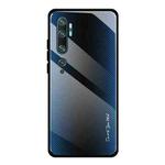 For Xiaomi CC9 Pro Texture Gradient Glass Protective Case(Blue)