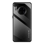 For Huawei Mate 30 Pro Texture Gradient Glass Protective Case(Black)
