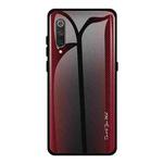 For Xiaomi 9 SE Texture Gradient Glass Protective Case(Red)