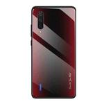 For Xiaomi CC9 / A3 Lite Texture Gradient Glass Protective Case(Red)