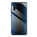 For Xiaomi CC9 / A3 Lite Texture Gradient Glass Protective Case(Blue)