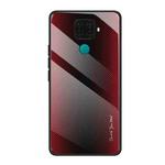 For Huawei Nova 5i Pro Texture Gradient Glass Protective Case(Red)