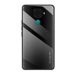 For Huawei Nova 5i Pro Texture Gradient Glass Protective Case(Black)