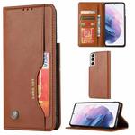 For Samsung Galaxy S22+ 5G Knead Skin Texture Leather Phone Case(Brown)