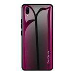 For Vivo X23 Texture Gradient Glass Protective Case(Rose Red)