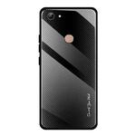 For Vivo Y83 Texture Gradient Glass Protective Case(Black)