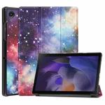 For Samsung Galaxy Tab A8 2021 Painted Leather Tablet Case with 3-Fold Holder(Milky Way)
