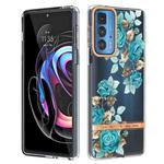 Flowers and Plants Series IMD TPU Phone Case For Motorola Edge 20 Pro(Blue Rose)