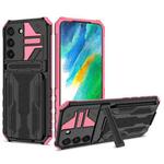 For Samsung Galaxy S22 5G Armor Card PC + TPU Phone Case(Pink)