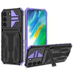For Samsung Galaxy S22 5G Armor Card PC + TPU Phone Case(Purple)