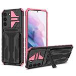 For Samsung Galaxy S22+ 5G Armor Card PC + TPU Phone Case(Pink)