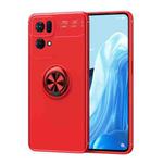 For OPPO Reno7 Pro 5G Metal Ring Holder 360 Degree Rotating TPU Phone Case(Red)