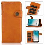 For Samsung Galaxy A03 Core KHAZNEH Dual-Splicing Cowhide Texture Leather Phone Case(Brown)