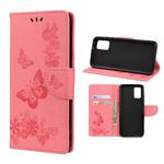 For Xiaomi Redmi Note 11 Pro Butterfly Embossed Horizontal Flip Leather Phone Case with Card Slot & Holder(Pink)