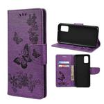 For Xiaomi Redmi Note 11 5G Butterfly Embossed Horizontal Flip Leather Phone Case with Card Slot & Holder(Purple)