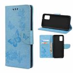 For Xiaomi Redmi Note 11 5G Butterfly Embossed Horizontal Flip Leather Phone Case with Card Slot & Holder(Blue)