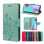 For Samsung Galaxy A33 5G Butterfly Flower Pattern Horizontal Flip Leather Phone Case with Card Slot & Holder(Green)