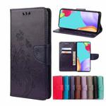 For Samsung Galaxy A33 5G Butterfly Flower Pattern Horizontal Flip Leather Phone Case with Card Slot & Holder(Dark Purple)