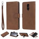 For LG Stylo 5 Solid Color Horizontal Flip Protective Case with Holder & Card Slots & Wallet & Photo Frame & Lanyard(Brown)
