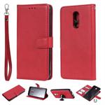 For LG Stylo 5 Solid Color Horizontal Flip Protective Case with Holder & Card Slots & Wallet & Photo Frame & Lanyard(Red)