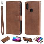 For Xiaomi Redmi 7 Solid Color Horizontal Flip Protective Case with Holder & Card Slots & Wallet & Photo Frame & Lanyard(Brown)