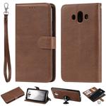 For Huawei Mate 10 Solid Color Horizontal Flip Protective Case with Holder & Card Slots & Wallet & Photo Frame & Lanyard(Brown)