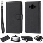 For Huawei Mate 10 Solid Color Horizontal Flip Protective Case with Holder & Card Slots & Wallet & Photo Frame & Lanyard(Black)