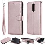 For Huawei Mate 10 Lite Solid Color Horizontal Flip Protective Case with Holder & Card Slots & Wallet & Photo Frame & Lanyard(Rose Gold)