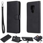 For Huawei Mate 20 Solid Color Horizontal Flip Protective Case with Holder & Card Slots & Wallet & Photo Frame & Lanyard(Black)