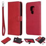 For Huawei Mate 20 Solid Color Horizontal Flip Protective Case with Holder & Card Slots & Wallet & Photo Frame & Lanyard(Red)