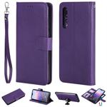 For Huawei P20 Pro Solid Color Horizontal Flip Protective Case with Holder & Card Slots & Wallet & Photo Frame & Lanyard(Purple)