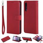 For Huawei P20 Pro Solid Color Horizontal Flip Protective Case with Holder & Card Slots & Wallet & Photo Frame & Lanyard(Red)