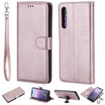 For Huawei P20 Pro Solid Color Horizontal Flip Protective Case with Holder & Card Slots & Wallet & Photo Frame & Lanyard(Rose Gold)